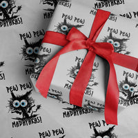 Funny Burnt Cat Wrapping Paper Roll Pew Pew Madafakas