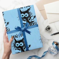 Funny Burnt Cat Wrapping Paper Roll Pew Pew Madafakas