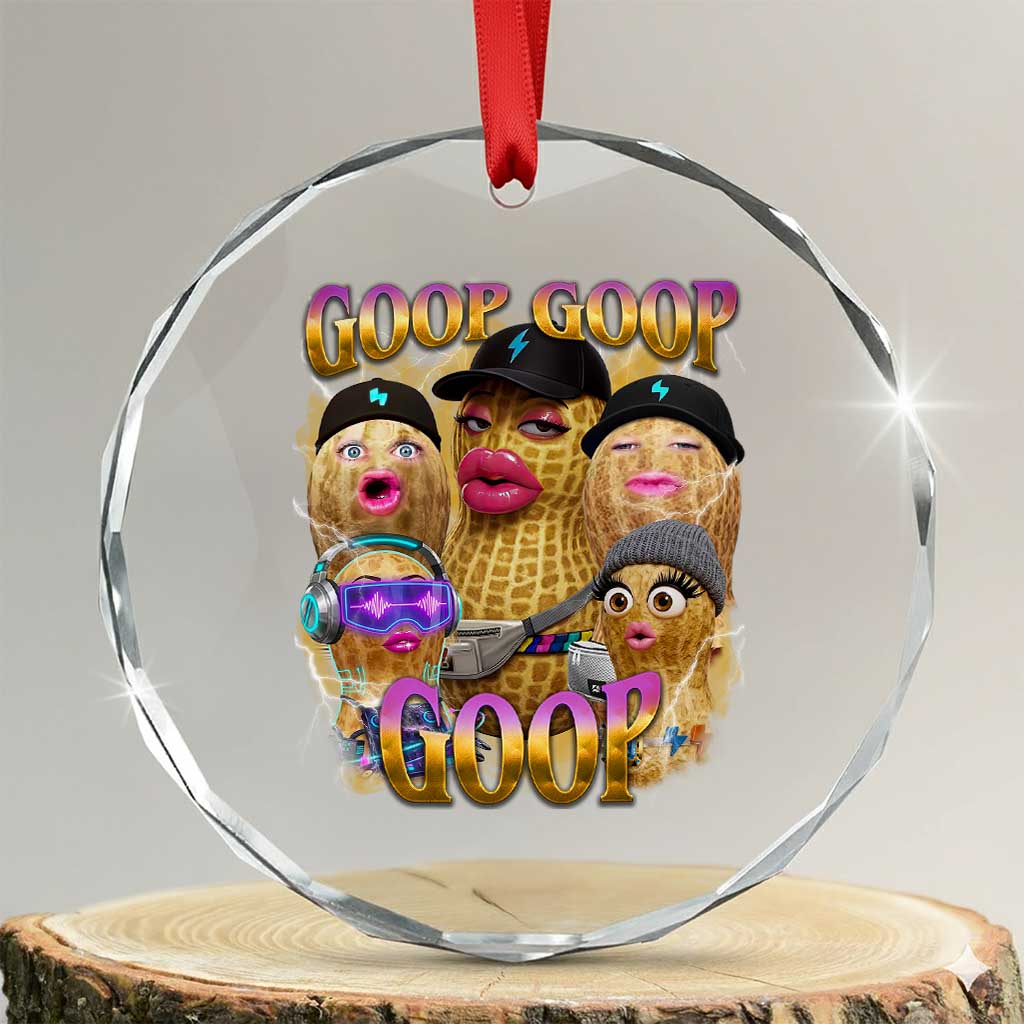 Funny Burnt Peanut Goop Crystal Glass Ornament Bungulato 90s Bootleg Meme Trendy