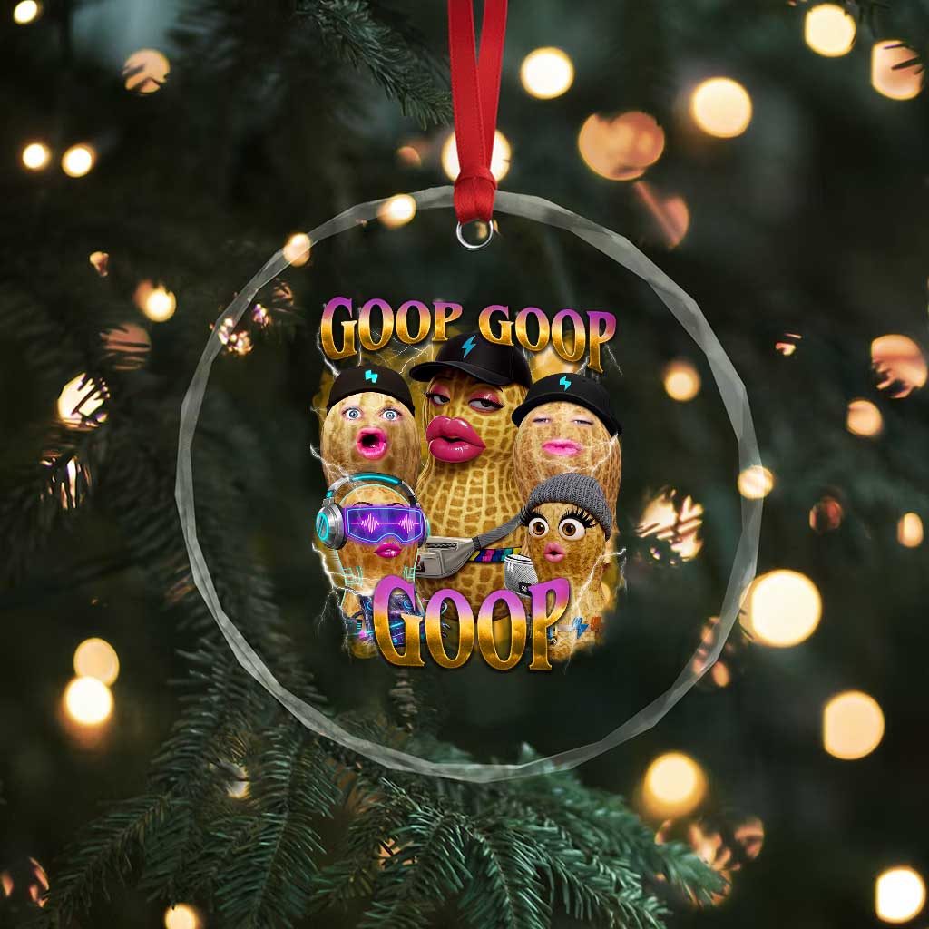 Funny Burnt Peanut Goop Crystal Glass Ornament Bungulato 90s Bootleg Meme Trendy