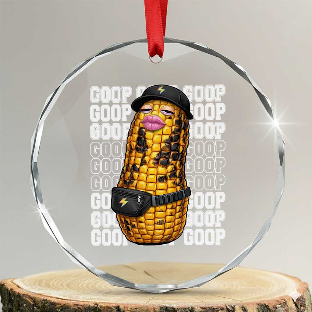 Funny Burnt Peanut Goop Crystal Glass Ornament Burnt Corn Meme Viral Humor