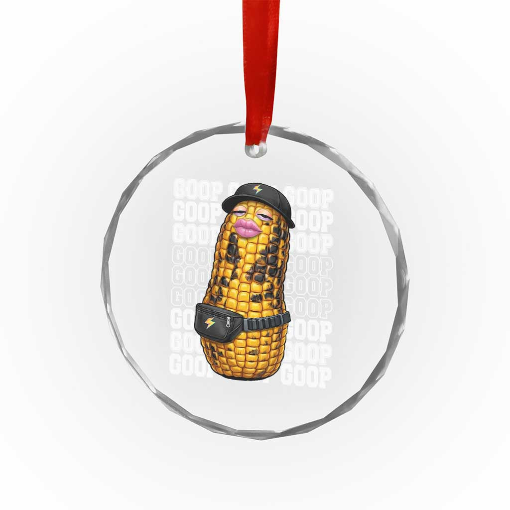 Funny Burnt Peanut Goop Crystal Glass Ornament Burnt Corn Meme Viral Humor