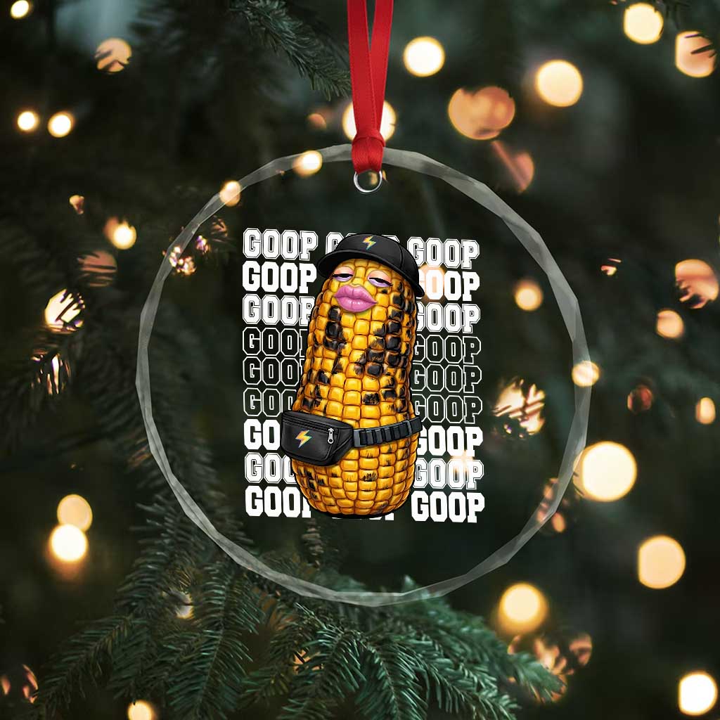 Funny Burnt Peanut Goop Crystal Glass Ornament Burnt Corn Meme Viral Humor