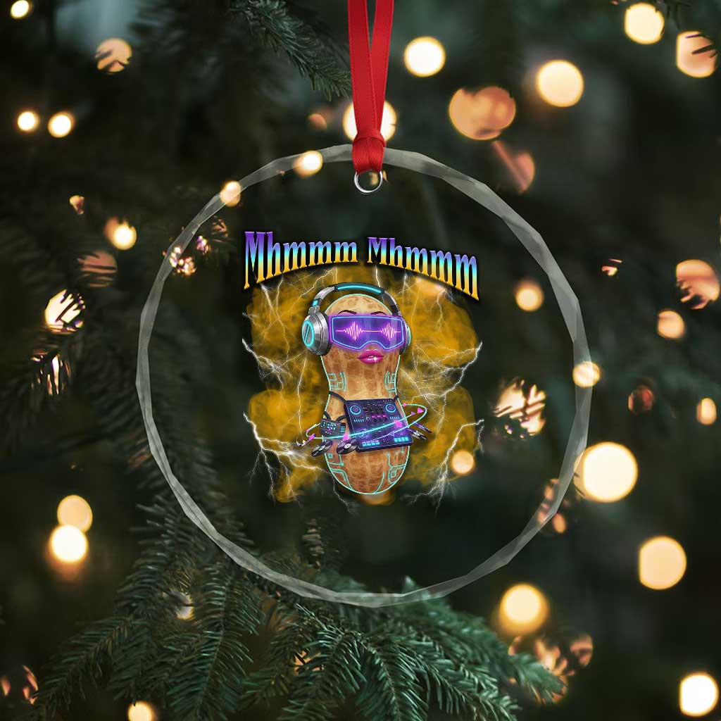 Funny Burnt Peanut Goop Crystal Glass Ornament DJ Music Meme