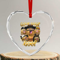 Funny Burnt Peanut Goop Heart Crystal Glass Ornament Bungulato 90s Bootleg - Wonder Print Shop
