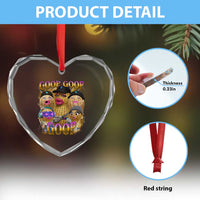Funny Burnt Peanut Goop Heart Crystal Glass Ornament Bungulato 90s Bootleg Meme Trendy