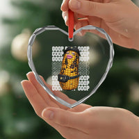 Funny Burnt Peanut Goop Heart Crystal Glass Ornament Burnt Corn Meme Viral Humor