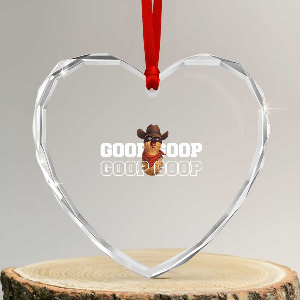 Funny Burnt Peanut Goop Heart Crystal Glass Ornament Internet Viral Meme Trendy