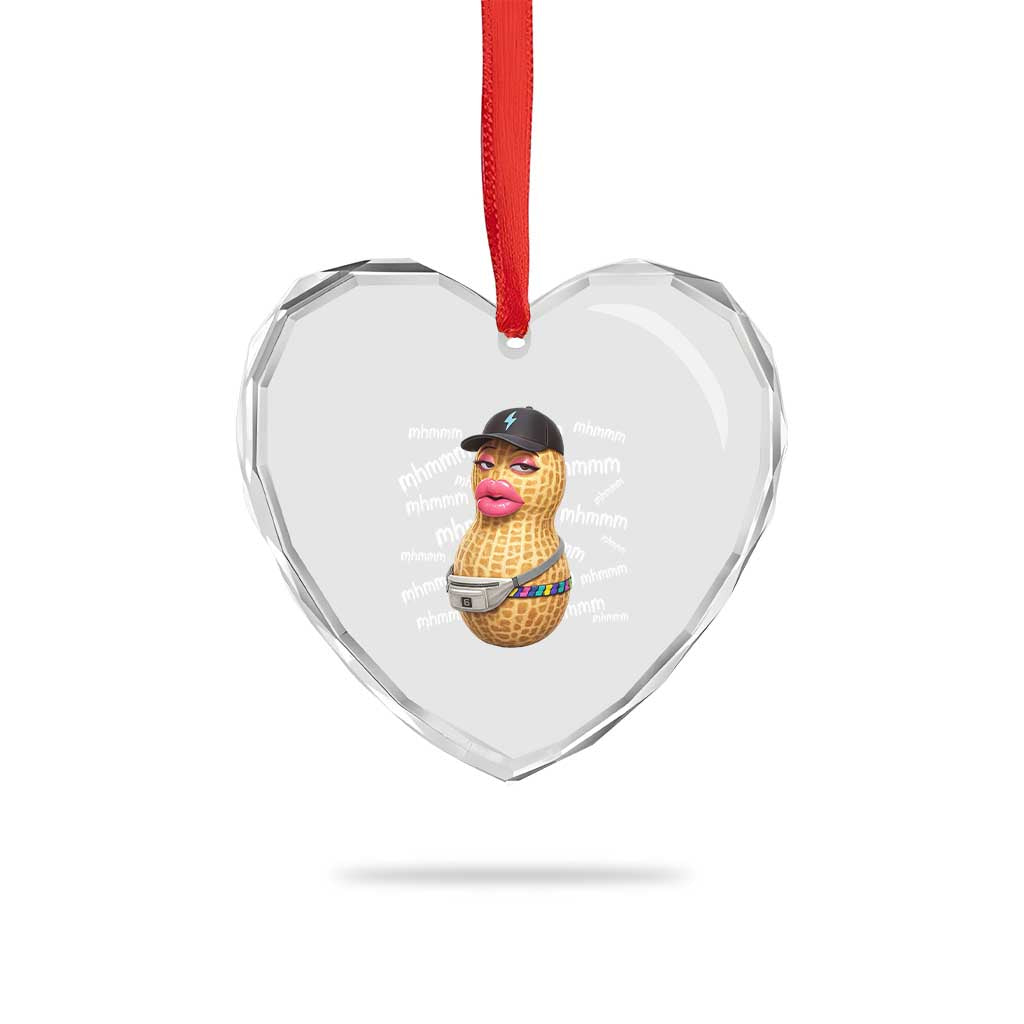 Funny Burnt Peanut Goop Heart Crystal Glass Ornament Mhmmm Goop Bungulato