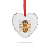 Funny Burnt Peanut Goop Heart Crystal Glass Ornament Uhm Excuse Me
