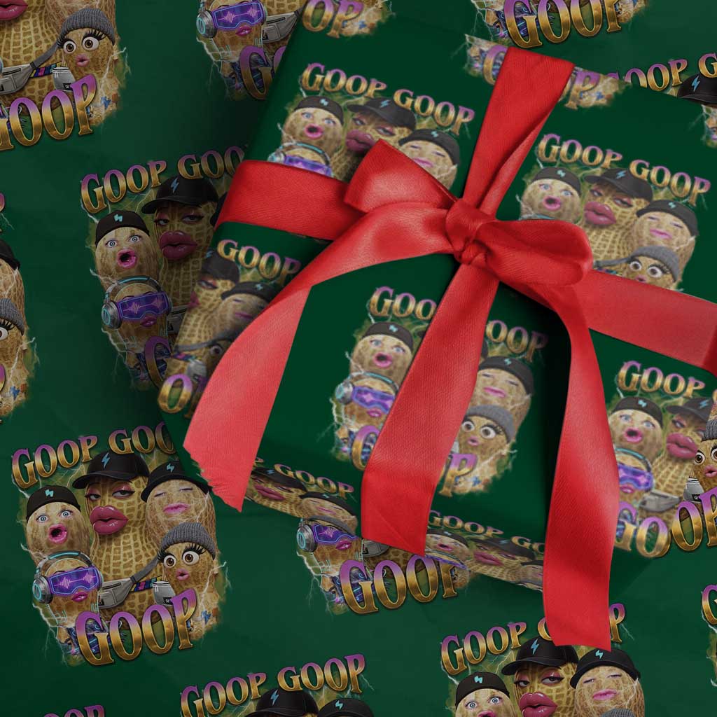 Funny Burnt Peanut Goop Wrapping Paper Roll Bungulato 90s Bootleg Meme Trendy