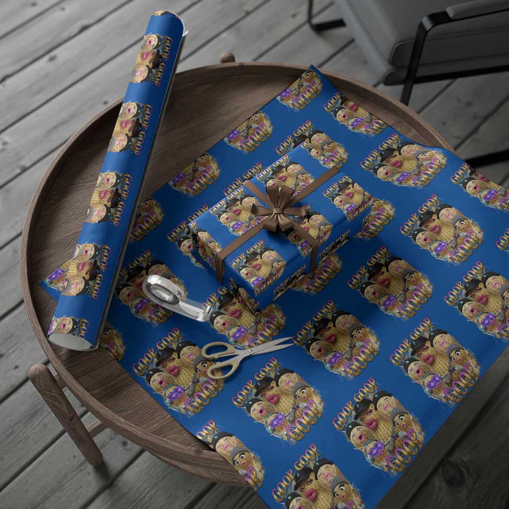Funny Burnt Peanut Goop Wrapping Paper Roll Bungulato 90s Bootleg Meme Trendy