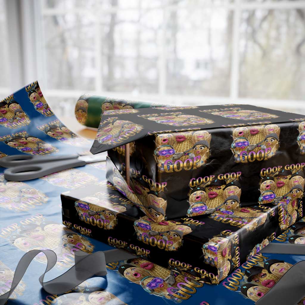 Funny Burnt Peanut Goop Wrapping Paper Roll Bungulato 90s Bootleg Meme Trendy
