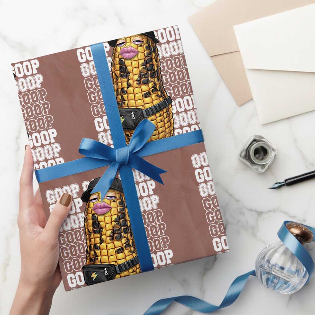 Funny Burnt Peanut Goop Wrapping Paper Roll Burnt Corn Meme Viral Humor