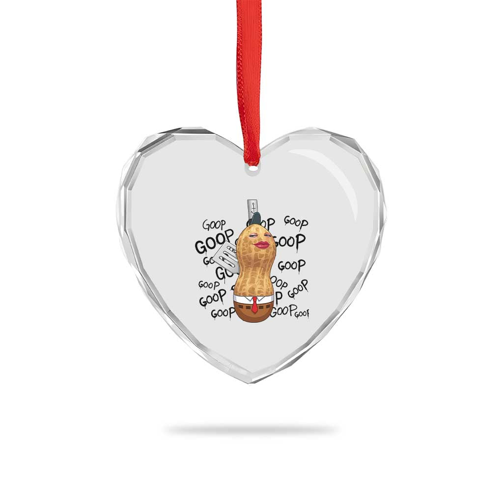 Funny Burnt Peanut Heart Crystal Glass Ornament Goop Bungulato Homage