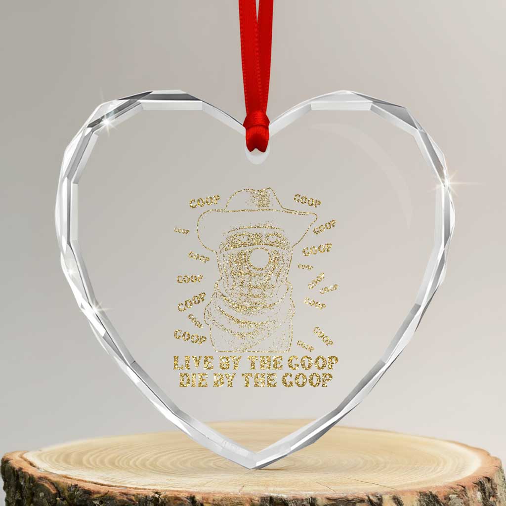 Funny Burnt Peanut Heart Crystal Glass Ornament Live by The Goop Die by The Goop - Wonder Print Shop