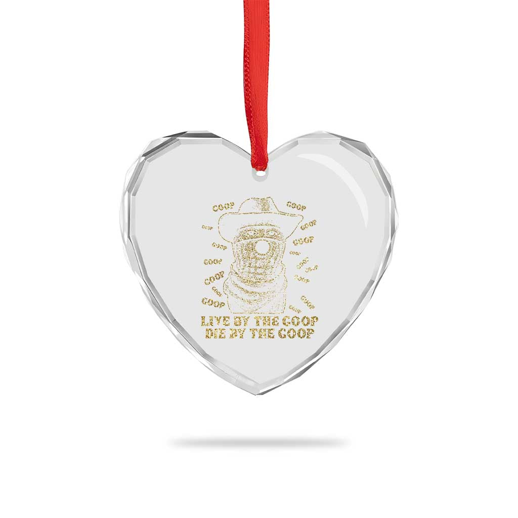 Funny Burnt Peanut Heart Crystal Glass Ornament Live by The Goop Die by The Goop - Wonder Print Shop