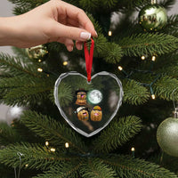 Funny Burnt Peanut Howling at the Moon Heart Crystal Glass Ornament - Wonder Print Shop