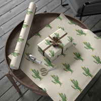 Funny Cactus Christmas Xmas Trees Lights Santa Hat Cactus Lovers Wrapping Paper Roll - Wonder Print Shop