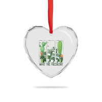 Funny Cactus Plant Lover Heart Crystal Glass Ornament What The Fucculent - Wonder Print Shop