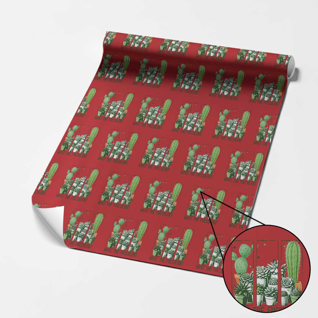 Funny Cactus Plant Lover Wrapping Paper Roll What The Fucculent - Wonder Print Shop