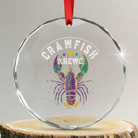 Funny Cajun Crawfish Boil Mardi Gras Crystal Glass Ornament Crawfish Krewe
