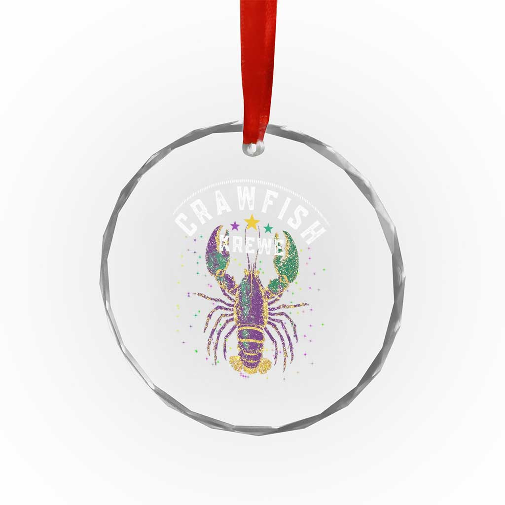 Funny Cajun Crawfish Boil Mardi Gras Crystal Glass Ornament Crawfish Krewe