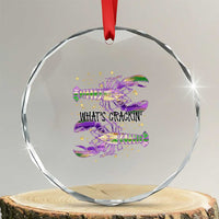 Funny Cajun Crawfish Boil Mardi Gras Crystal Glass Ornament What's Crackin