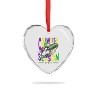Funny Cajun Crawfish Boil Mardi Gras Heart Crystal Glass Ornament Crawfish Season Fleur De Lis