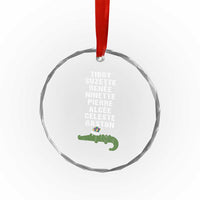 Funny Cajun Louisiana Xmas Crystal Glass Ornament Eight Crocodiles New Orleans Santa TS11