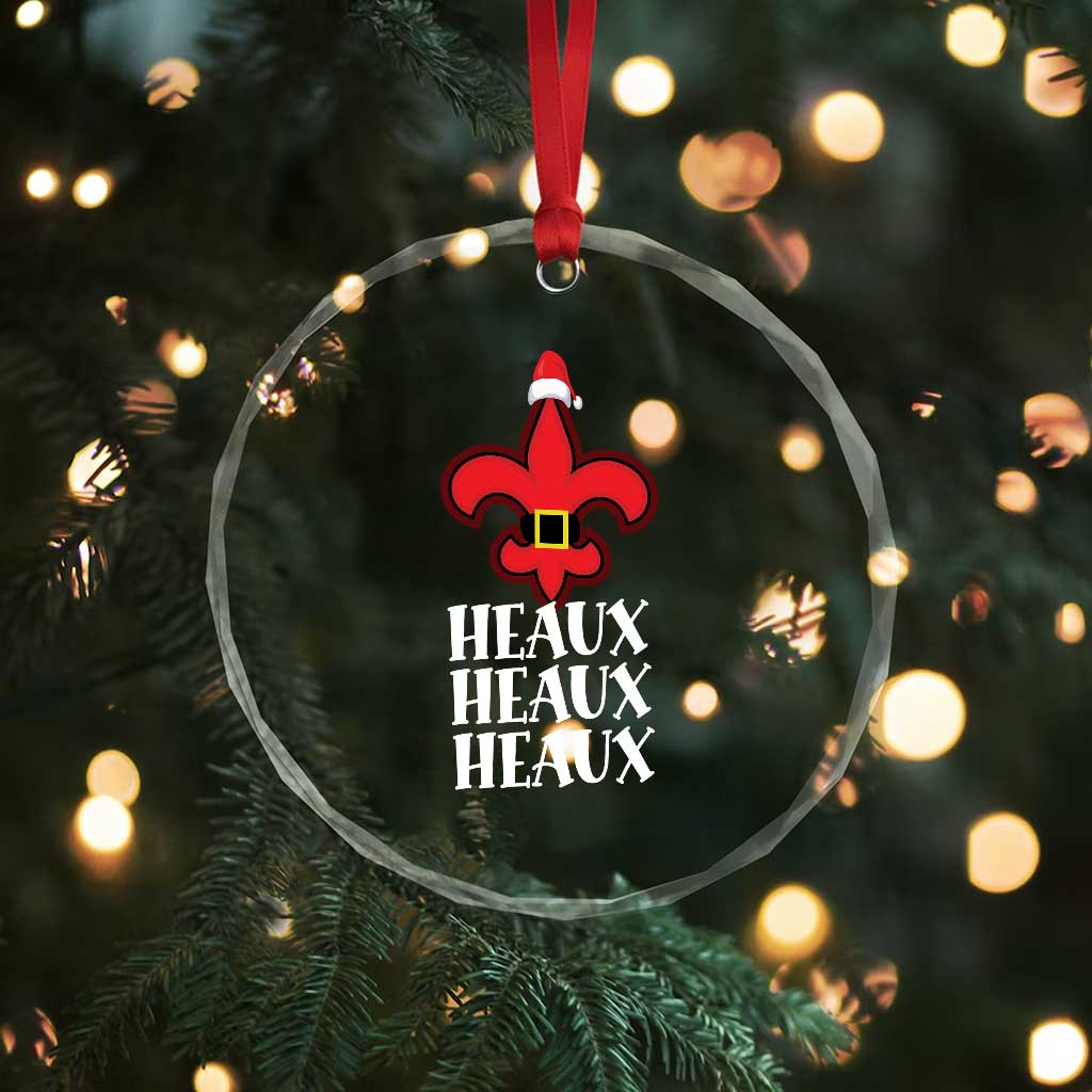 Funny Cajun Louisiana Xmas Crystal Glass Ornament Heaux Heaux Heaux New Orleans Santa Hat TS11