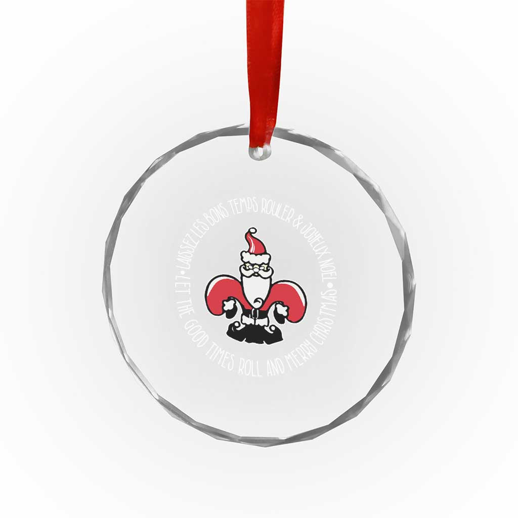 Funny Cajun Louisiana Xmas Crystal Glass Ornament Laissez Les Bons Temps Rouler & Joyeux Merry Xmas Santa Saint Symbol TS11