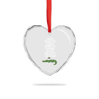 Funny Cajun Louisiana Xmas Heart Crystal Glass Ornament Eight Crocodiles New Orleans Santa - Wonder Print Shop