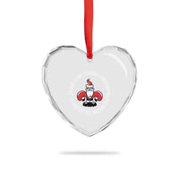 Funny Cajun Louisiana Xmas Heart Crystal Glass Ornament Laissez Les Bons Temps Rouler & Joyeux Merry Xmas Santa Saint Symbol - Wonder Print Shop