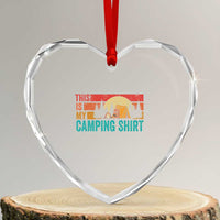 Funny Camper Heart Crystal Glass Ornament This Is My Camping Shirt - Wonder Print Shop