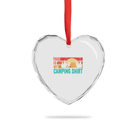 Funny Camper Heart Crystal Glass Ornament This Is My Camping Shirt - Wonder Print Shop