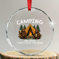 Funny Camping Beer Crystal Glass Ornament Bear Drinking Lover Gift - Wonder Print Shop