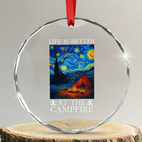 Funny Camping Crystal Glass Ornament Life Is Better At The Campfire - Wonder Print Shop