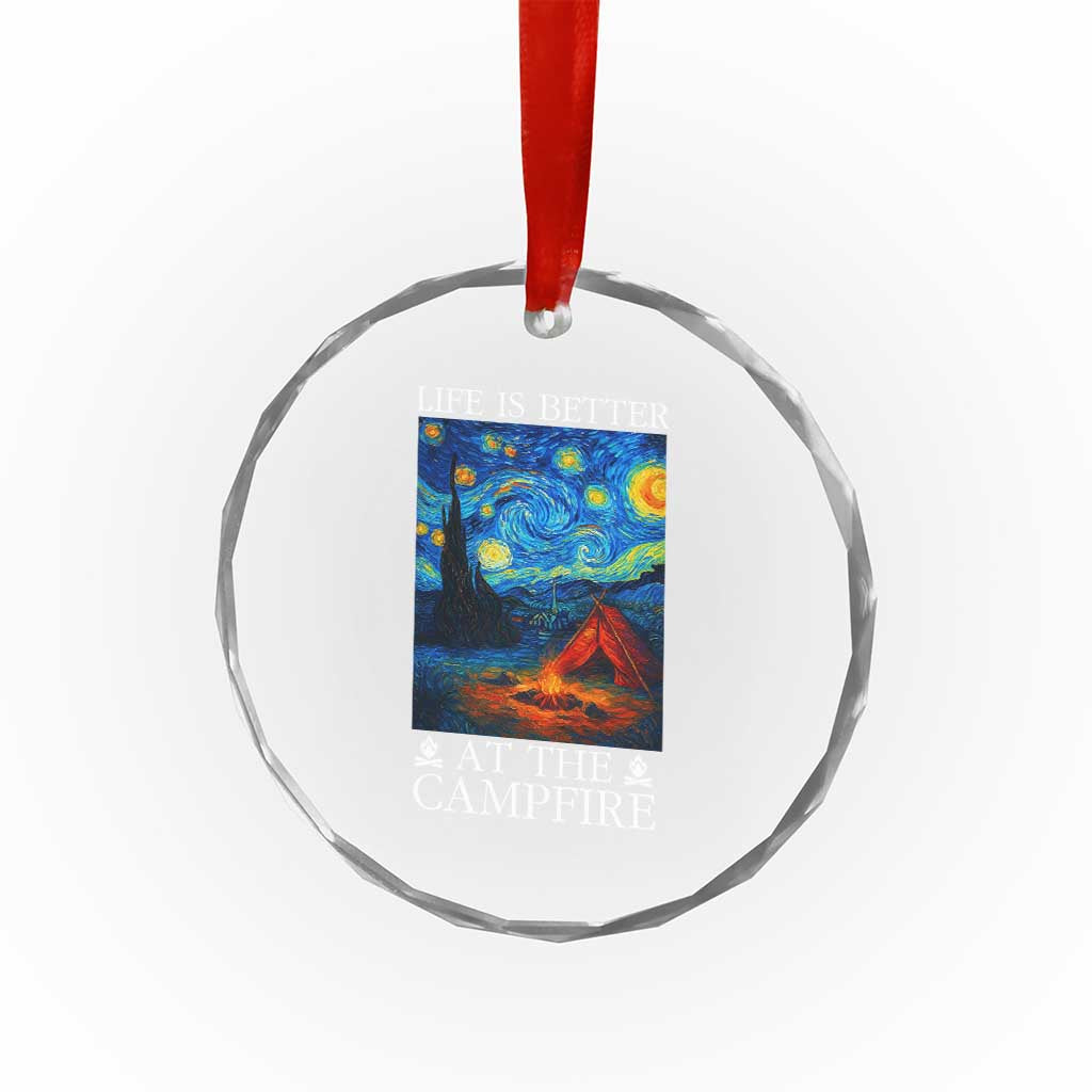 Funny Camping Crystal Glass Ornament Life Is Better At The Campfire - Wonder Print Shop