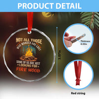 Funny Camping Crystal Glass Ornament Not All Those Who Wander Are Lost - Wonder Print Shop