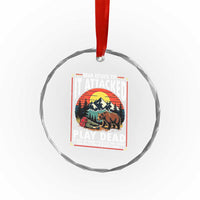Funny Camping Hiking Sarcastic Crystal Glass Ornament Bear Attack Tip - Wonder Print Shop