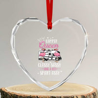 Funny Camping RV Heart Crystal Glass Ornament Camper Queen Classy Sassy And A Bit Smart Assy - undefined