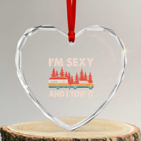 Funny Camping RV Heart Crystal Glass Ornament Im Sexy And I Tow It Vintage Camper Truck - Wonder Print Shop