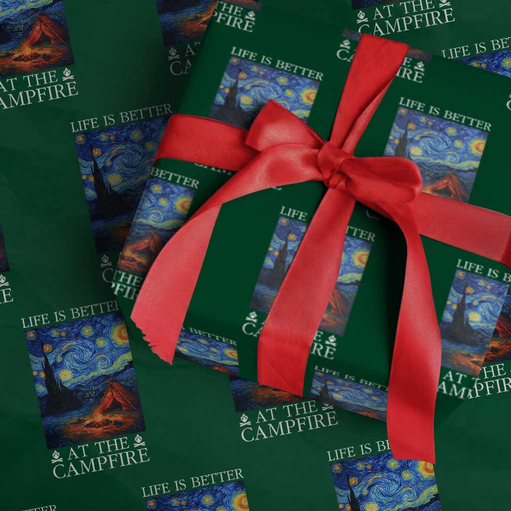 Funny Camping Wrapping Paper Roll Life Is Better At The Campfire - Wonder Print Shop