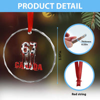 Funny Canada Soccer 67 Meme Crystal Glass Ornament Canadian Soccer Lovers