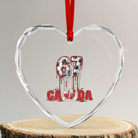 Funny Canada Soccer 67 Meme Heart Crystal Glass Ornament Canadian Soccer Lovers