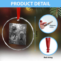 Funny Capybara Selfie With Dinosaur Meme Crystal Glass Ornament Animal Humor Gift TS12