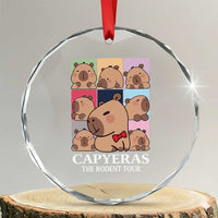 Funny Capybara Xmas Crystal Glass Ornament Capyeras The Rodent Tour TS09