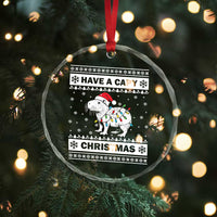 Funny Capybara Xmas Crystal Glass Ornament Have A Capy Christmas Light TS09