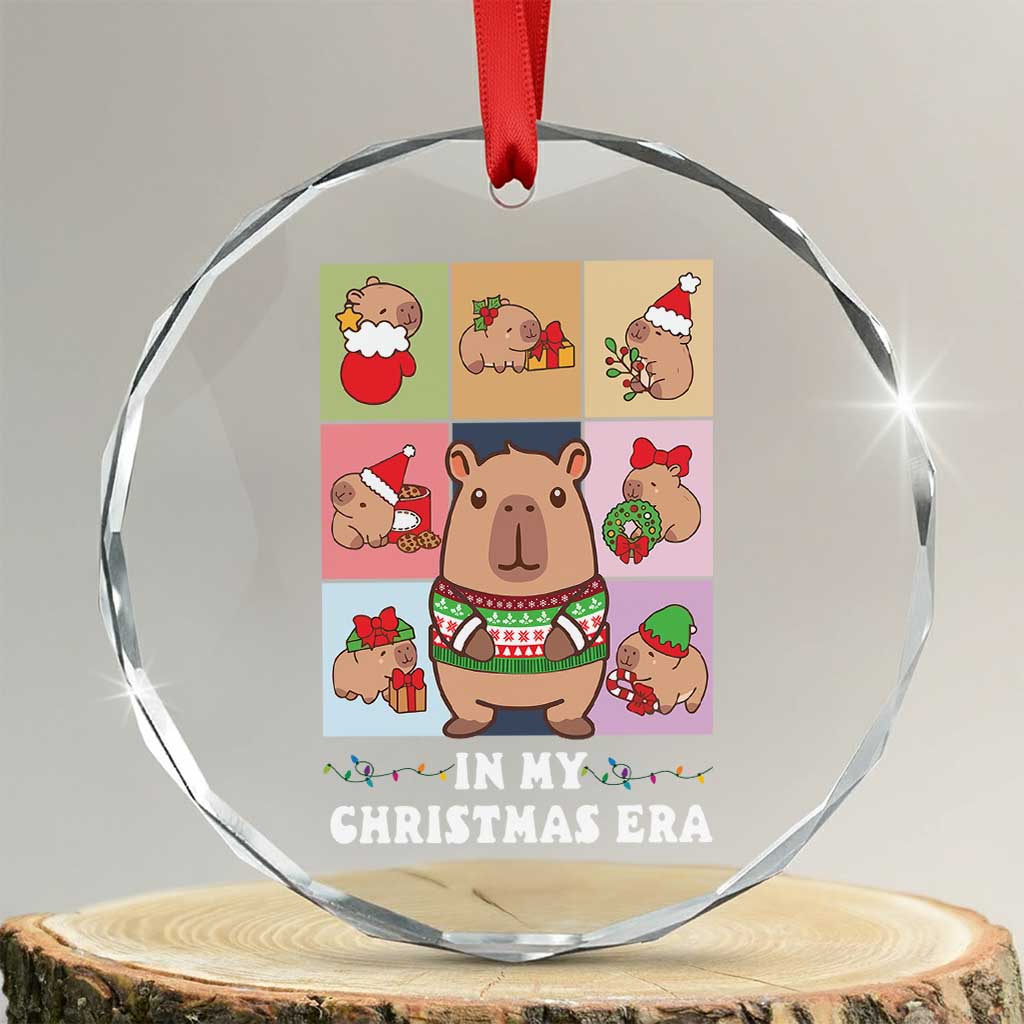 Funny Capybara Xmas Crystal Glass Ornament In My Christmas Era TS09
